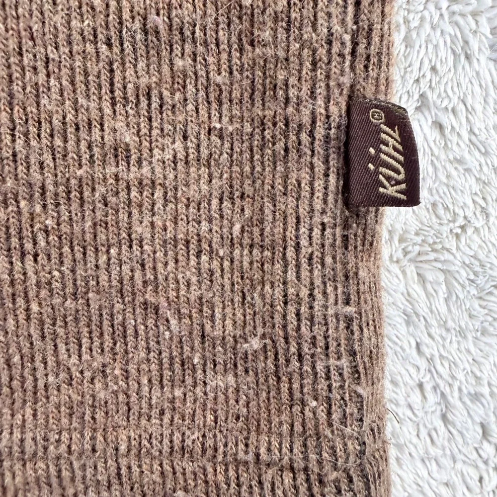 Kuhl Interceptr 1/4 Zip Fleece Wool Blend Pullover Gorpcore Mens Large Brown